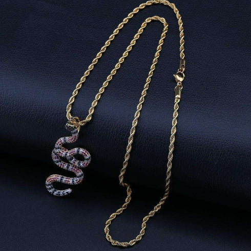 Snake 14k Gold Pendant Necklace