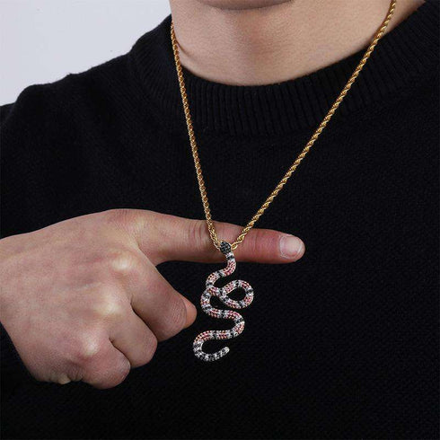 Snake 14k Gold Pendant Necklace