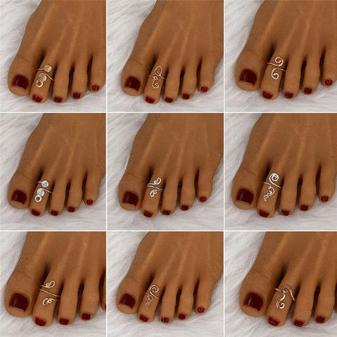 Spiral Retro Adjustable Toe Ring