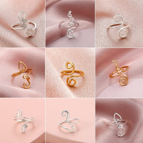 Spiral Retro Adjustable Toe Ring