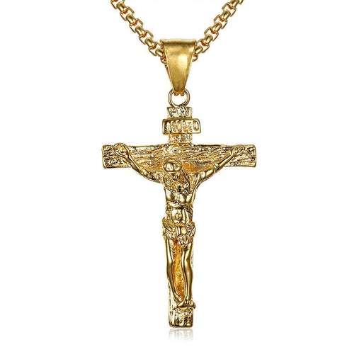 Stainless Steel Crucifix Pendant Chain - BOGO