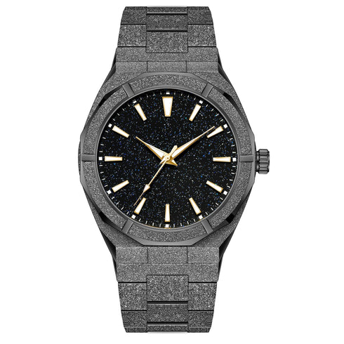 VVS Jewelry Frosted Signature Baron's Black Stardust Watch