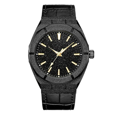 VVS Jewelry Frosted Signature Baron's Black Stardust Watch