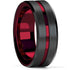 8MM Tungsten Carbide Ring Matte Finish Beveled Polished Edge Comfort Fit