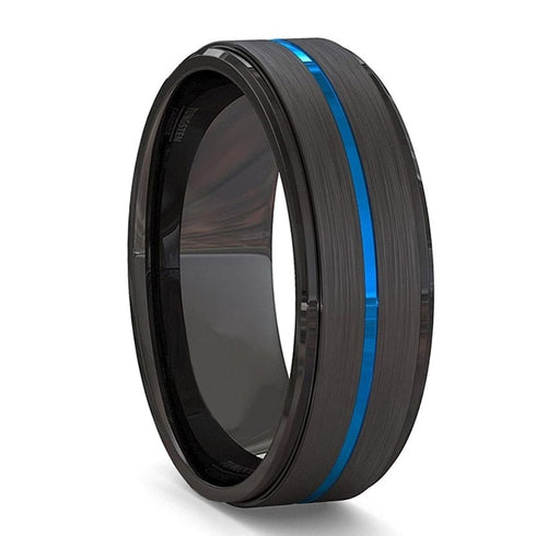 8MM Tungsten Carbide Ring Matte Finish Beveled Polished Edge Comfort Fit