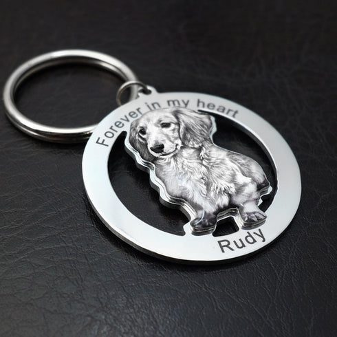 Custom Name and Photo Keychain Pet Jewelry