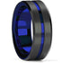 8MM Tungsten Carbide Ring Matte Finish Beveled Polished Edge Comfort Fit