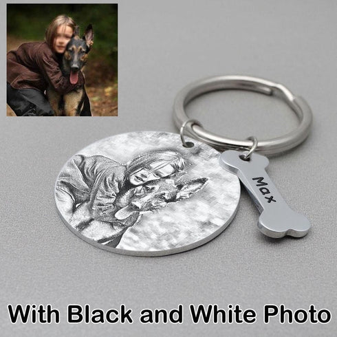 Custom Name and Photo Keychain Pet Jewelry