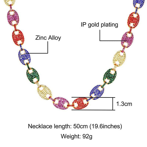 Swag Rainbow Coffee Bean Pig Nose Chain + FREE Bracelet