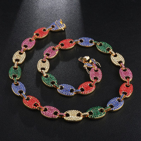 Swag Rainbow Coffee Bean Pig Nose Chain + FREE Bracelet
