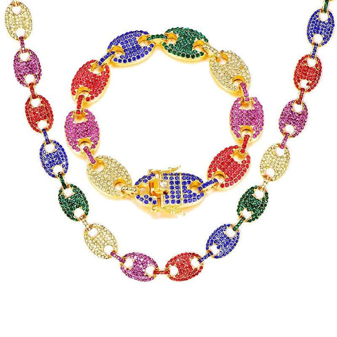 Swag Rainbow Coffee Bean Pig Nose Chain + FREE Bracelet