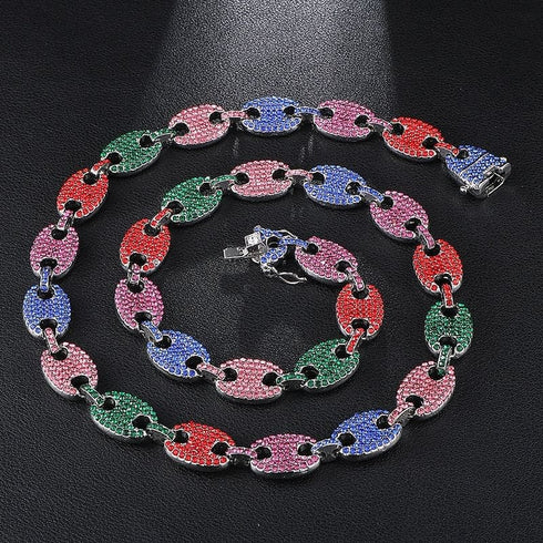 Swag Rainbow Coffee Bean Pig Nose Chain + FREE Bracelet
