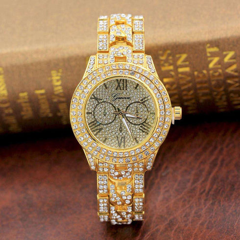 Swaggy Ice Out Watch + Necklace + Bracelet Bundle
