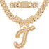Bling Butterfly Letter Cuban Link Chain