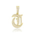 VVS Jewelry Old English Initial Pendant Necklace