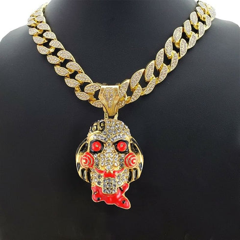 Tekashi 69 Gold Jigsaw Cuban Pendant Chain