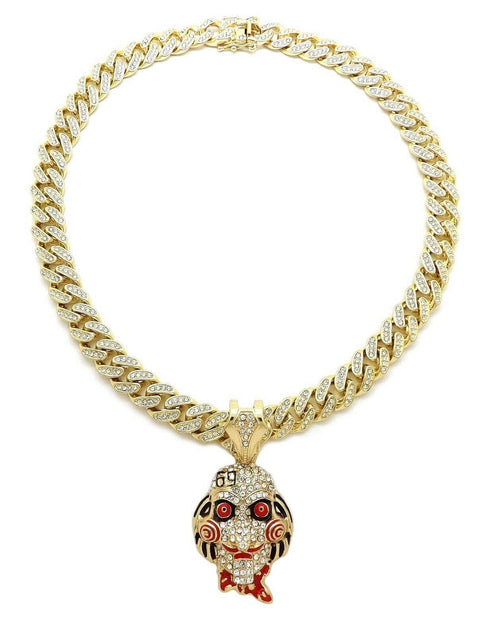 Tekashi 69 Gold Jigsaw Cuban Pendant Chain