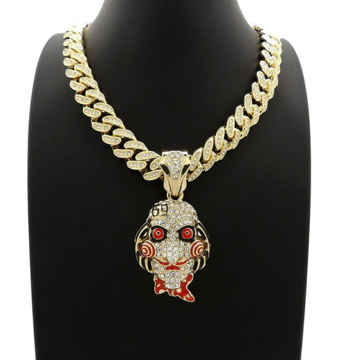 Tekashi 69 Gold Jigsaw Cuban Pendant Chain