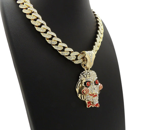 Tekashi 69 Gold Jigsaw Cuban Pendant Chain