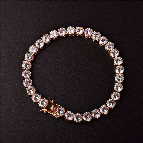 VVS Jewelry Premium 6mm 24k Gold Tennis Bracelet + Free Cuban Bracelet Bundle (Today Only)