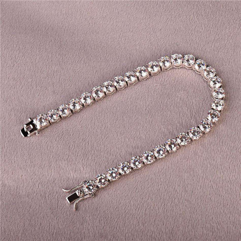 VVS Jewelry Premium 6mm 24k Gold Tennis Bracelet + Free Cuban Bracelet Bundle (Today Only)