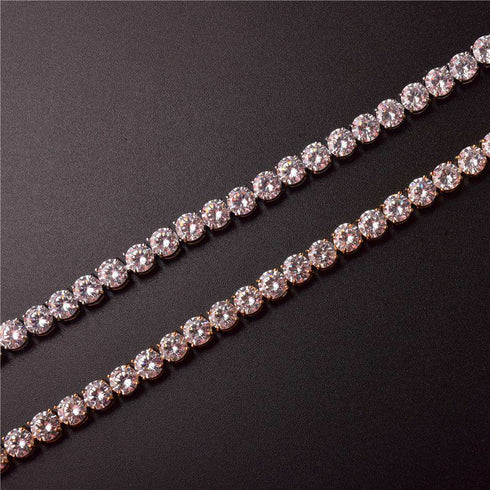 VVS Jewelry Premium 6mm 24k Gold Tennis Bracelet + Free Cuban Bracelet Bundle (Today Only)