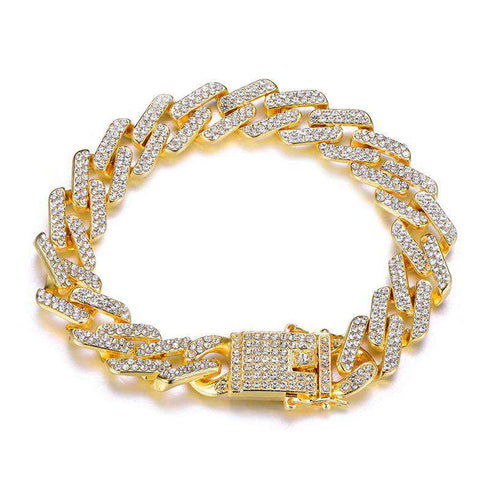 VVS Jewelry Premium 6mm 24k Gold Tennis Bracelet + Free Cuban Bracelet Bundle (Today Only)