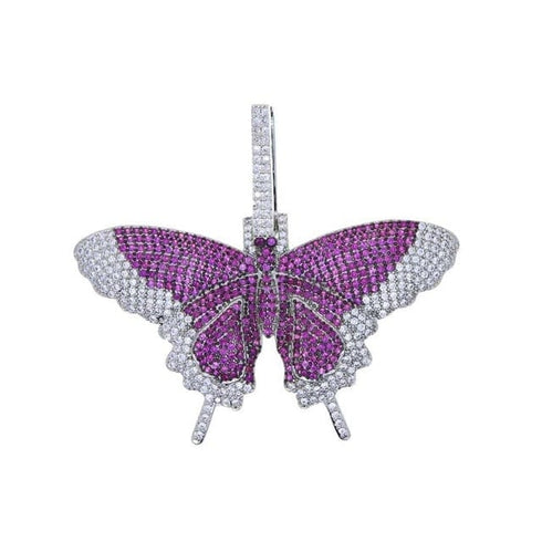 Fully Iced Butterfly Pendant Tennis Chain