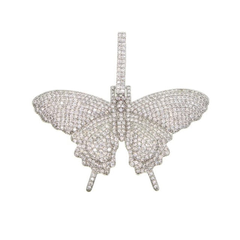 Fully Iced Butterfly Pendant Tennis Chain