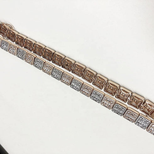 Thicc 12mm 2 tone Baguette Tennis Chain