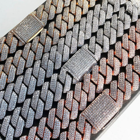 Thicc 18mm Diamond Prong Cuban Chain + FREE Diamond Prong Cuban Bracelet