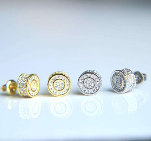 Thicc Circle Bling Gold/Silver Stud Earrings
