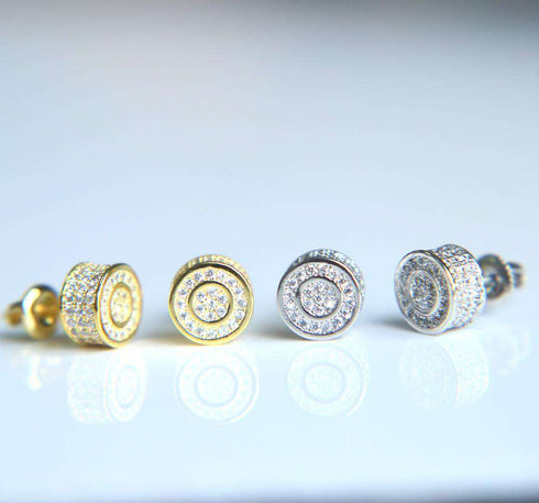 Thicc Circle Bling Gold/Silver Stud Earrings