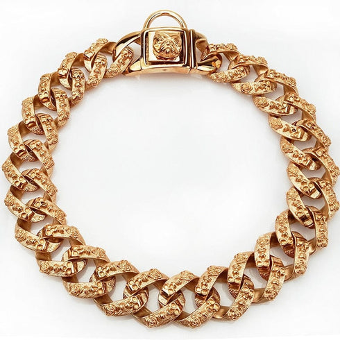 Thicc Skull Face Cuban Link Dog Collar