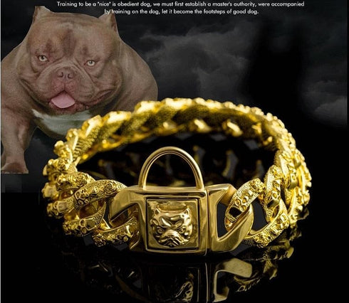 Thicc Skull Face Cuban Link Dog Collar