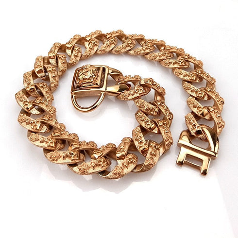 Thicc Skull Face Cuban Link Dog Collar