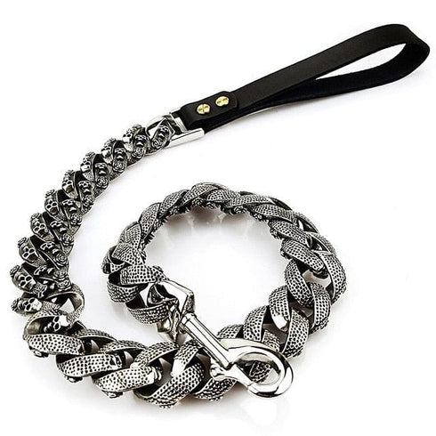Thicc Skull Face Cuban Link Dog Leash