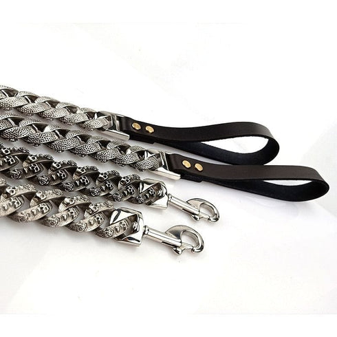 Thicc Skull Face Cuban Link Dog Leash
