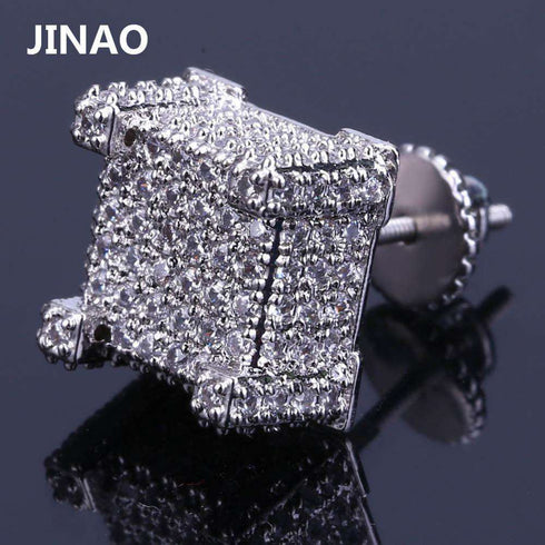 Thicc Square Bling Geometric Stud Earrings