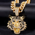 Bling Tiger Pendant Cuban Chain Necklace