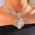 Bling Tiger Pendant Cuban Chain Necklace
