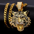 Bling Tiger Pendant Cuban Chain Necklace