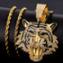 Bling Tiger Pendant Cuban Chain Necklace