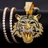 Bling Tiger Pendant Cuban Chain Necklace