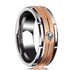 Tungsten Carbide Ring 8MM Rose Gold and Silver Wedding Band