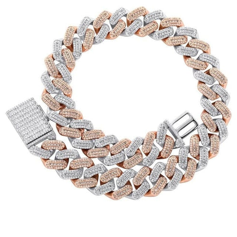 Exotic Tri Color Baguette Cuban Chain