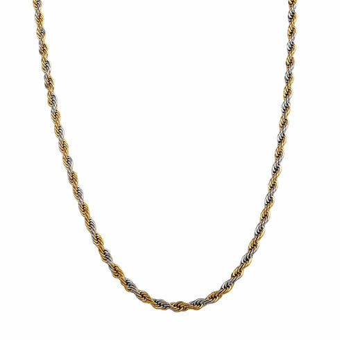 Two Tone 4mm or 6mm Premium Rope Chain