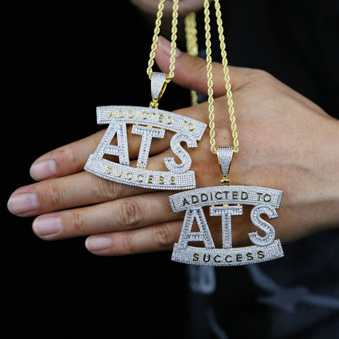 Two-tone Addicted to Success "ATS" Baguette Pendant Chain