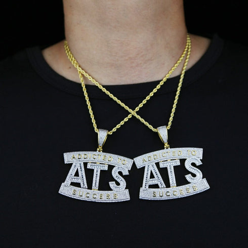Two-tone Addicted to Success "ATS" Baguette Pendant Chain