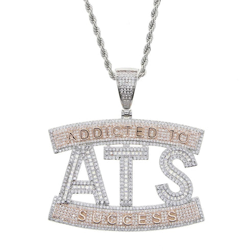 Two-tone Addicted to Success "ATS" Baguette Pendant Chain